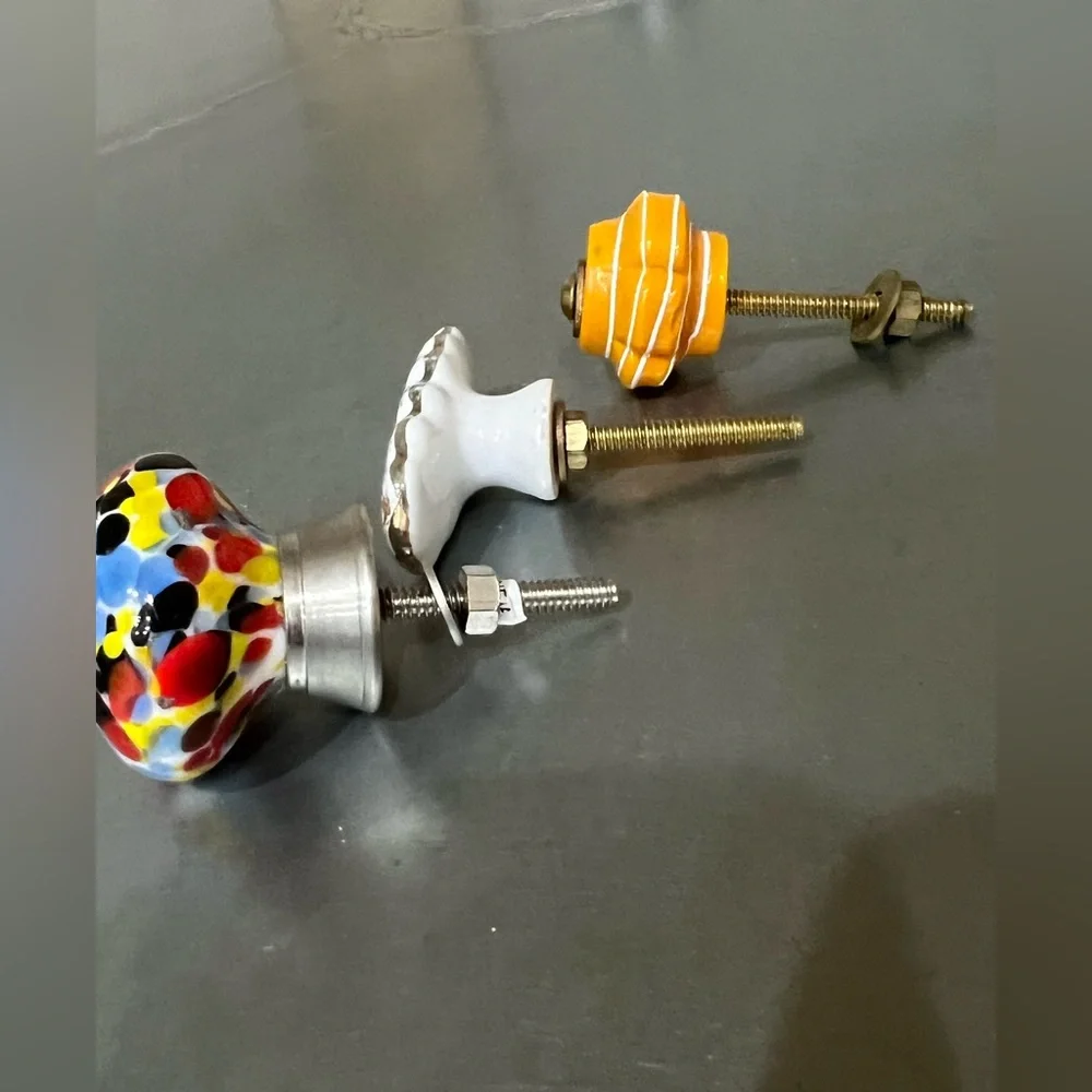 Colorful Ceramic and glass Knobs Set - Picture 2 of 6